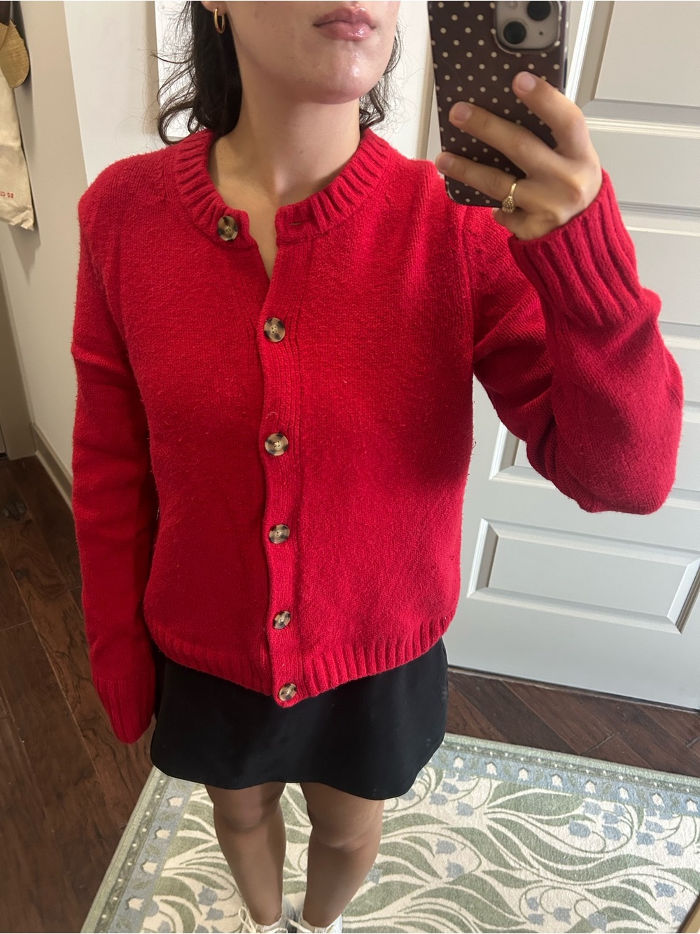 GAP Bright Red Button-Up Knit Cardigan
